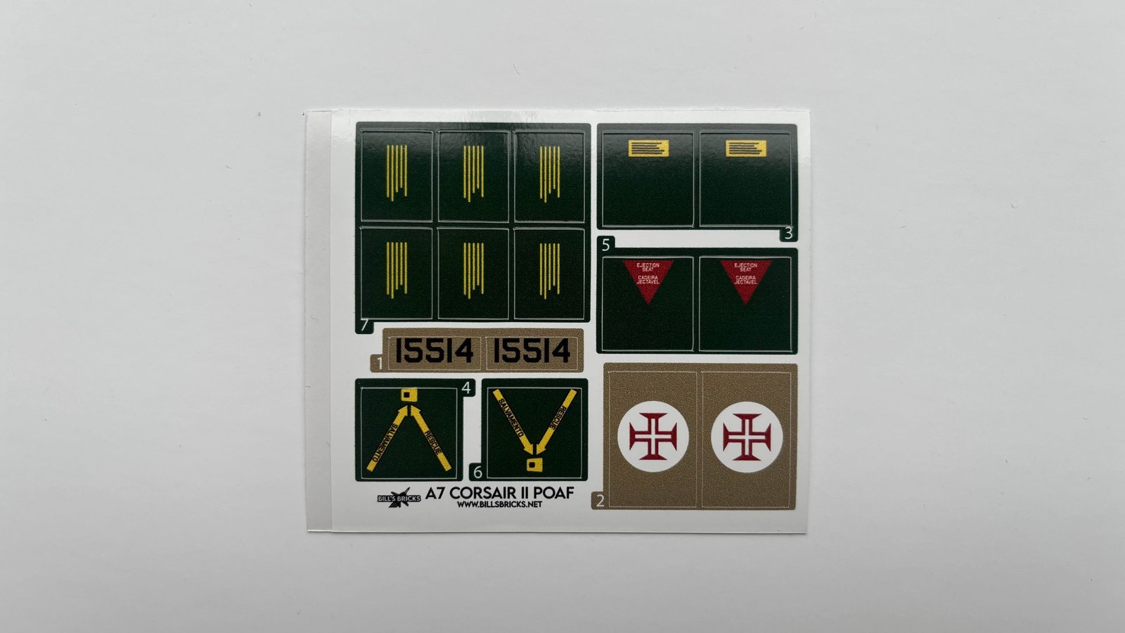 A7 Portuguese Air Force Sticker Sheet - Bills Bricks
