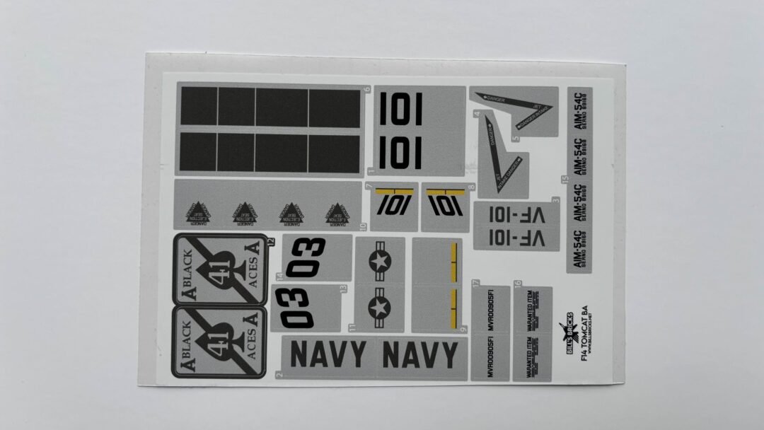 F14 Black Aces Sticker Sheet