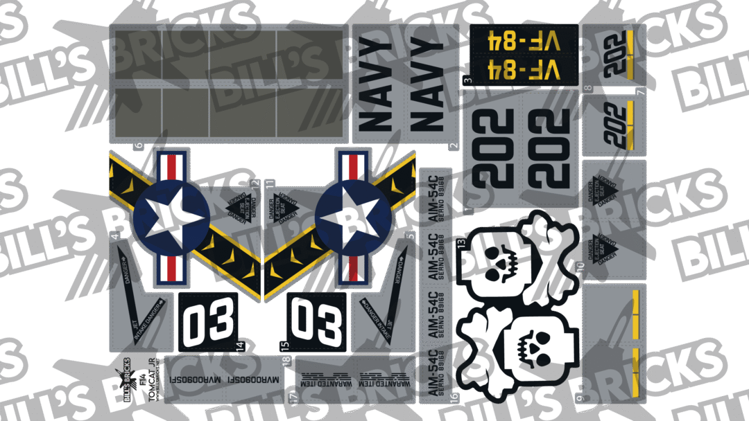 F14 Jolly Rogers Sticker Sheet