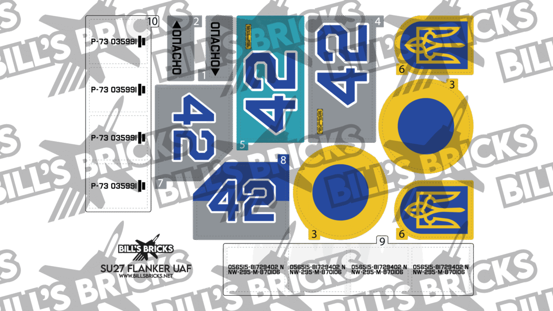 SU27 Ukrainian Air Force Sticker Sheet